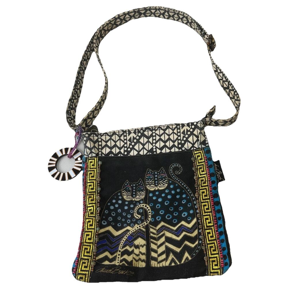 Vintage Laurel Burch Cat Bag Surf N Sand Crossbod… - image 1